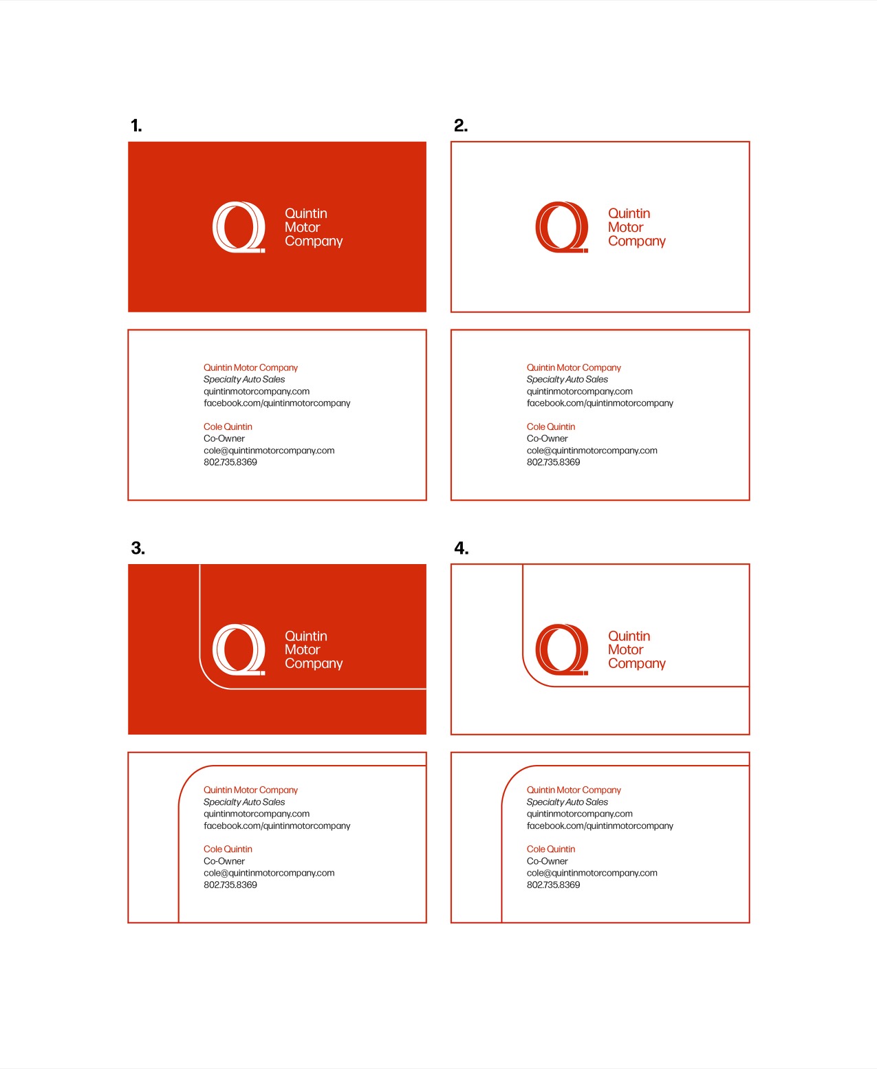 Quintin Media Company business cards